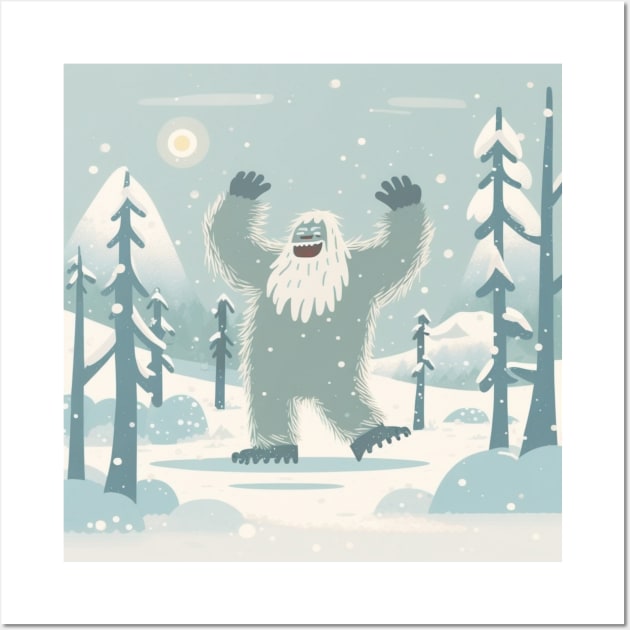 Yeti is Celebrating the First Day of His Summer Wall Art by Star Scrunch